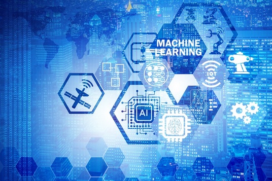 Picture with different logos representing IOT and machine learning