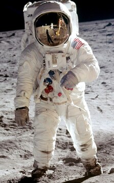 Astronaut Buzz Aldrin on the moon 